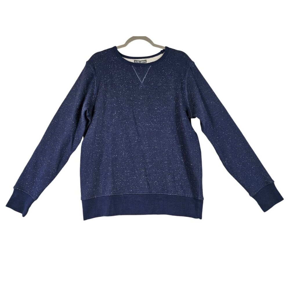 Slate & Stone Bennett Crew Sweater Navy Speckled Men's Size Large New with Tags